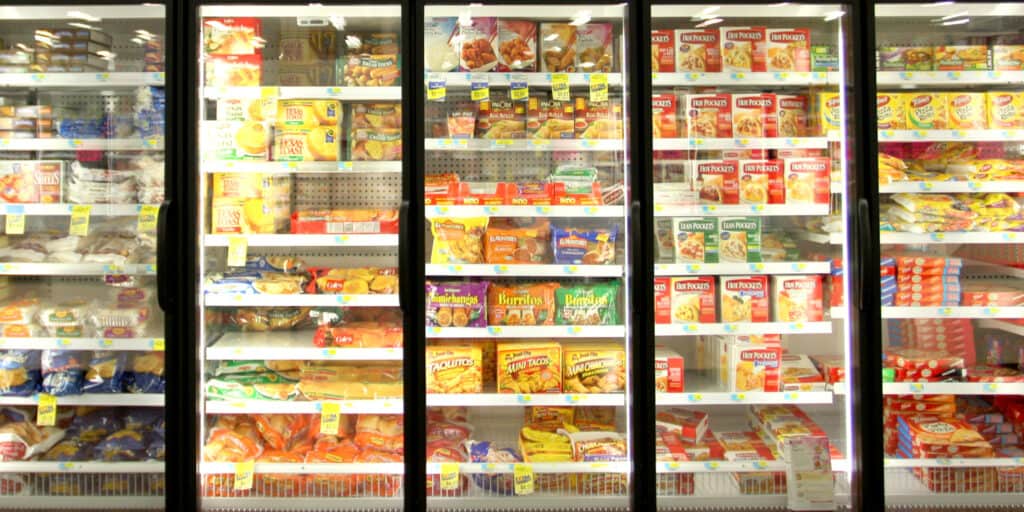 Frozen Food Department Of Grocery Store.