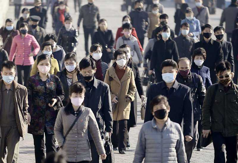 03rd Apr, 2020. Anti Coronavirus Efforts In North Korea This Photo, Released By North Korean Media, Shows People Wearing Face Masks In Pyongyang On April 1, 2020, As A Precaution Against The New Coronavirus. (for Use Only In The Republic Of Korea. No Redi