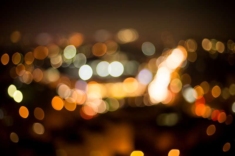 Blurred View Of Night Megalopolis.