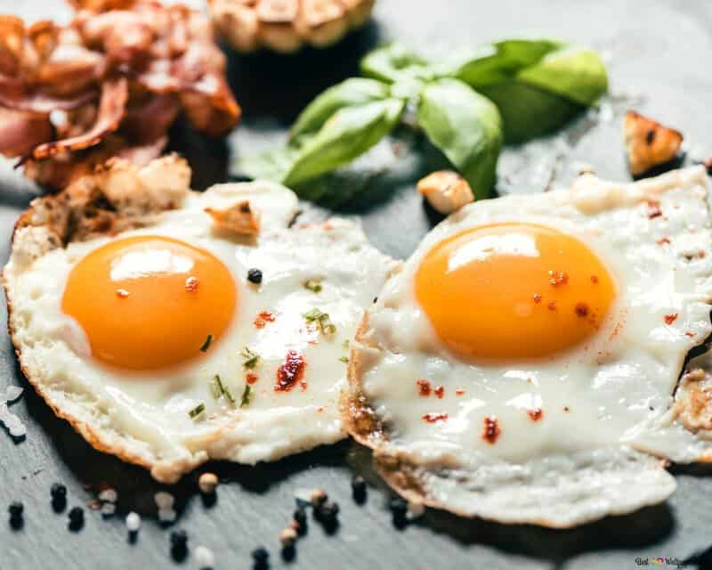 Two Pieces Of Tasty Sunny Side Up Egg For Breakfast Wallpaper 1280x1024 32