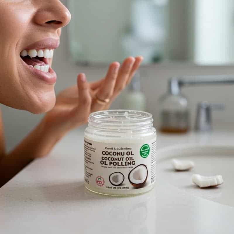 13. Coconut Oil Pulling for Teeth Whitening