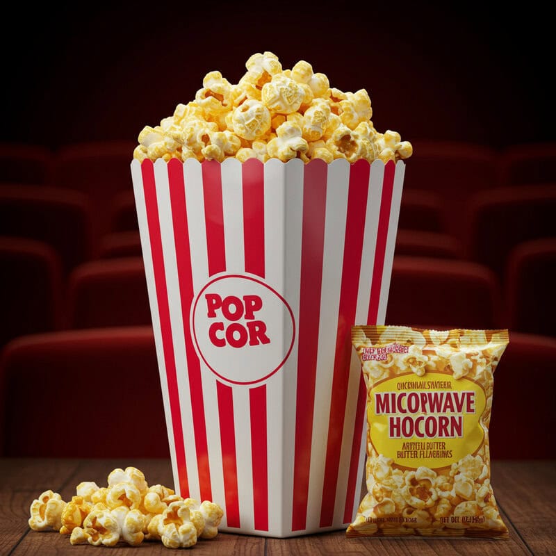 50. Commercial Popcorn (Movie Theater, Microwave)